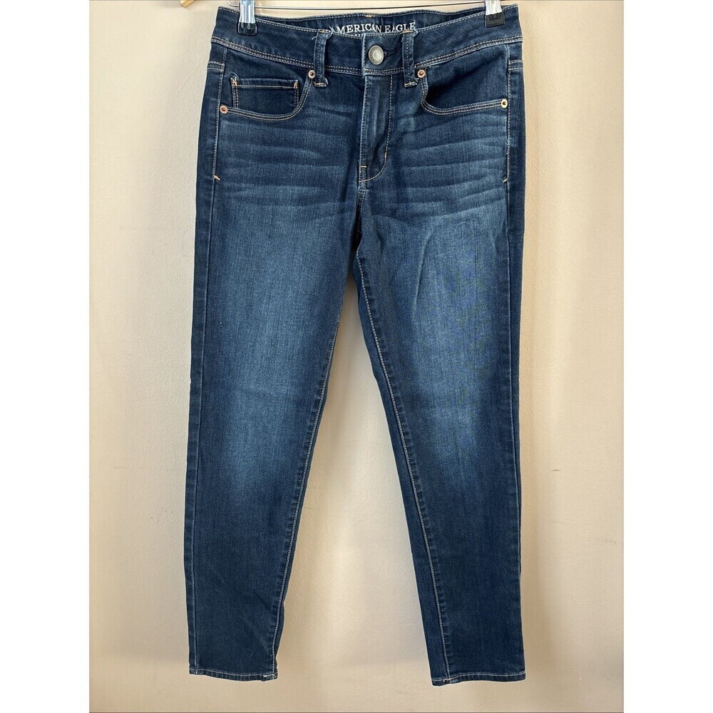 American Eagle Women’s Blue Super Skinny Jeans Size 6R Stretch Denim Pants